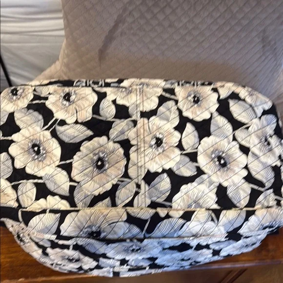 Vera Bradley Black and White Travel Bag with Floral Pattern